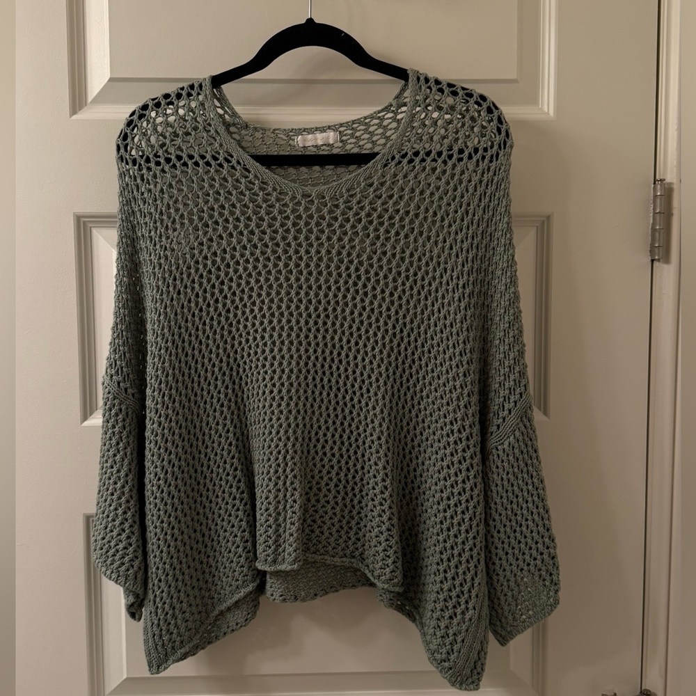 Milio Milano Drop Shoulder Italian Crochet Sweater - Women’s O/S